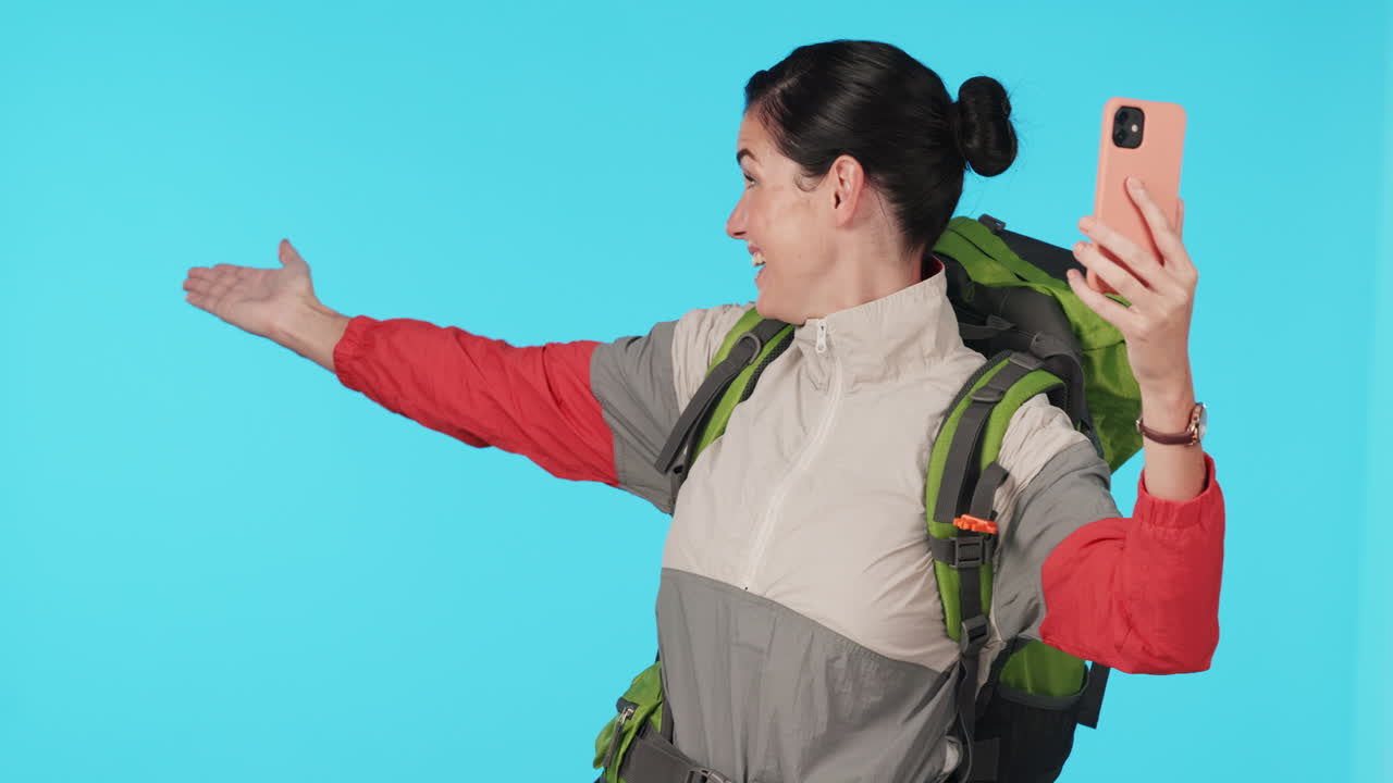 videollamada, viajes y mujer turista