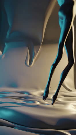 abstract art of a nude woman in draped fabric