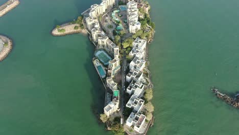 aerial view of hong kong gold coast pearl island