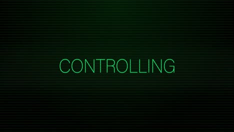 animación de interferencia sobre el texto de control en fondo negro