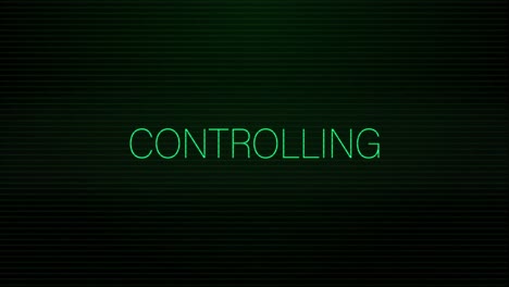 animation of interference over controlling text on black background