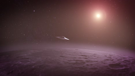 ufo over a planet