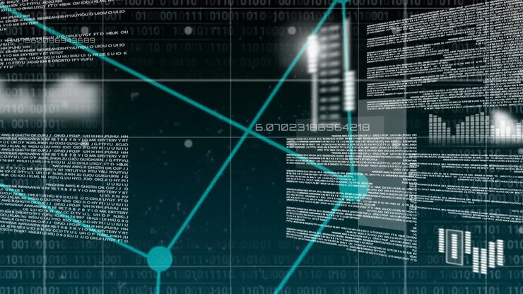 Digital animasjon av grensesnitt og sammenkoblingslinje 4K