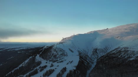 Drone-shot-of-ski-resort-in-Sweden