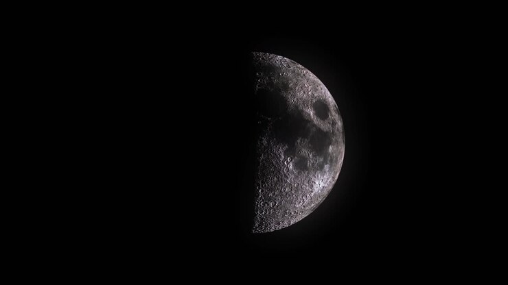 Fases da lua, lua em fundo preto com fases animadas