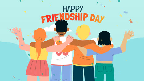 motion graphic of flat background for international friendship day celebration