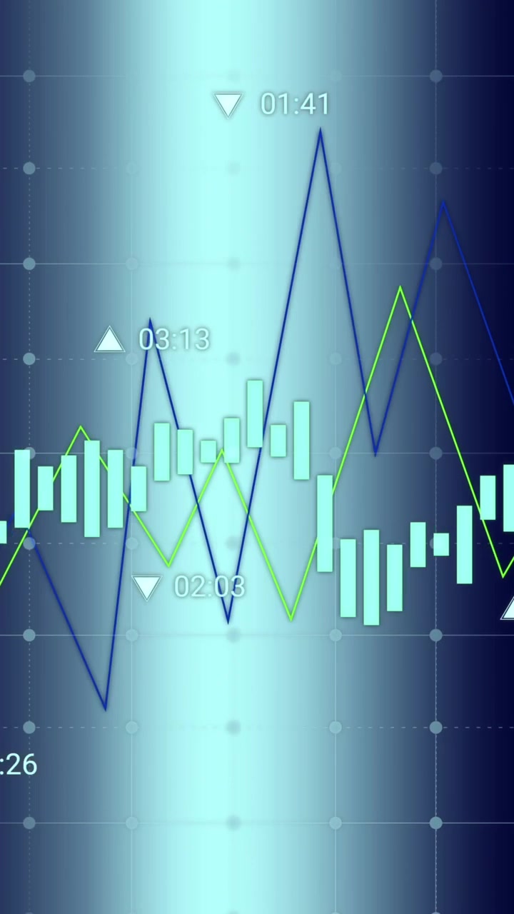 Animeret finansiel aktiemarkedsgraf med svingende data