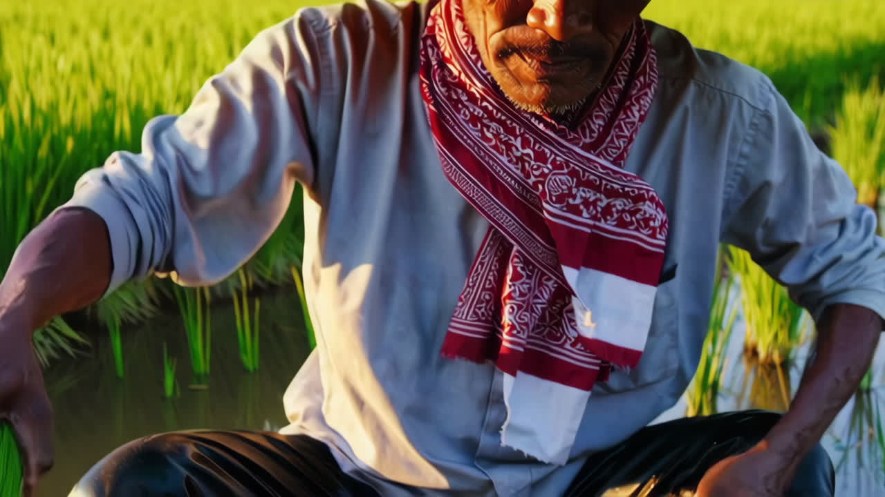 Farmer in a Rice Paddy