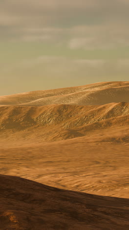 a martian landscape with a vast, red desert and mountains in the distance