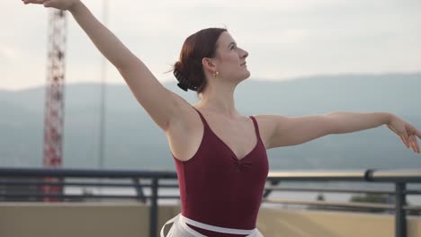 beautiful girl dancing outside in slow motion