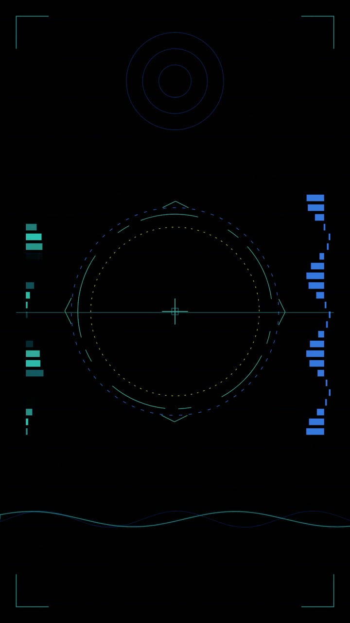 Futuristic Digital HUD Interface with Scanning Radar