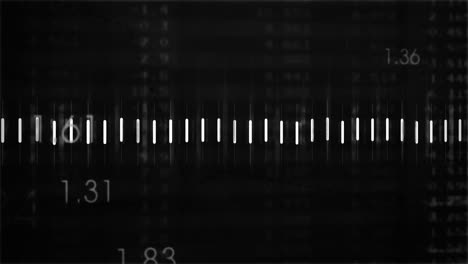 animation of white lines over numbers on black background