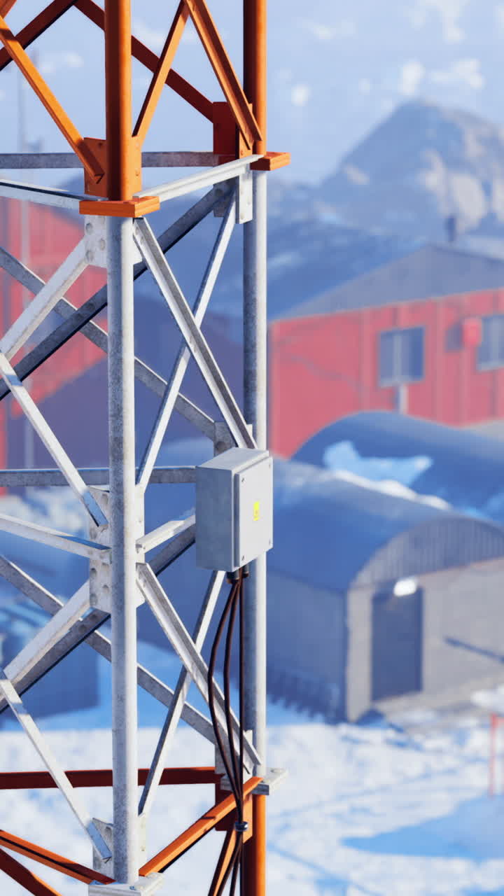 Exploring a remote research outpost surrounded by snow covered mountains