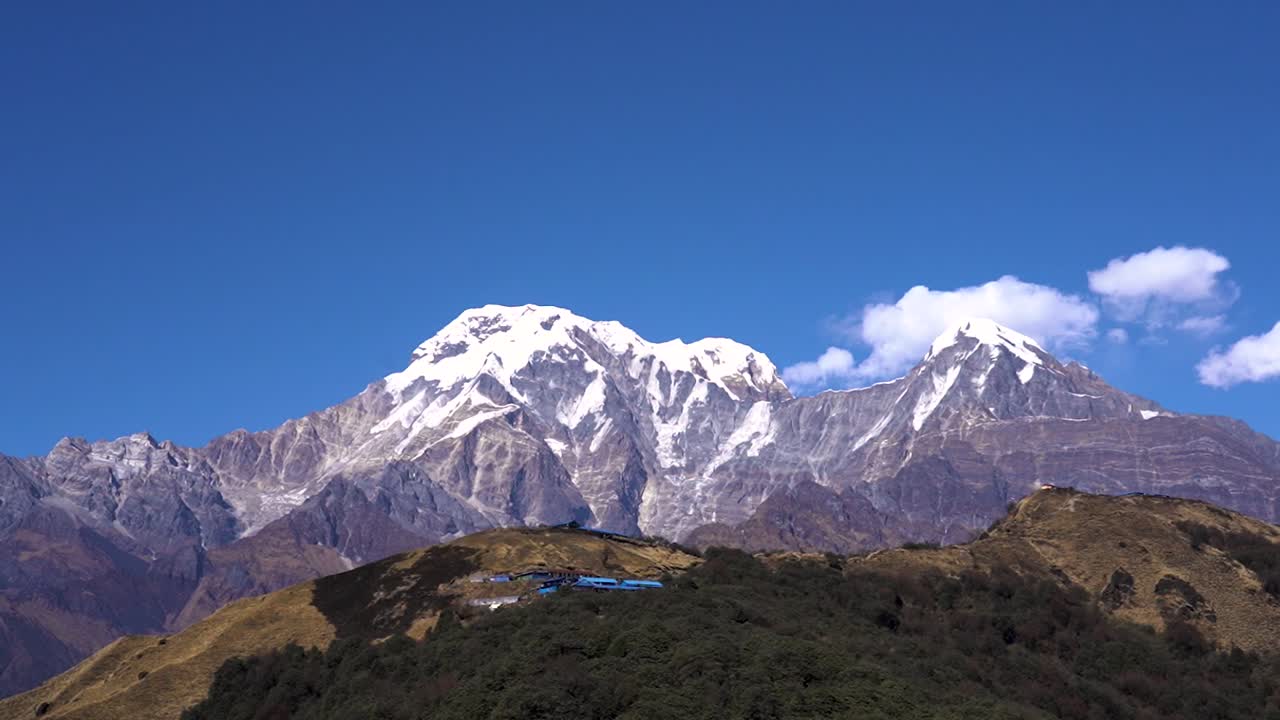 Landscape view of Mount Annapurna range in kaski, Nepal.
