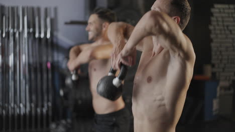 men exercising in the gym