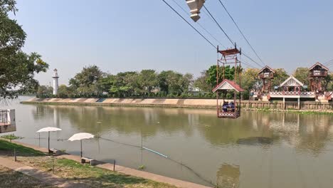 passengers enjoying a scenic cable car journey