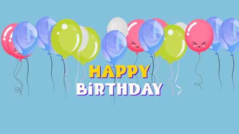 Animación-De-Texto-De-Feliz-Cumpleaños-Sobre-Globos-De-Colores-Sobre-Fondo-Azul