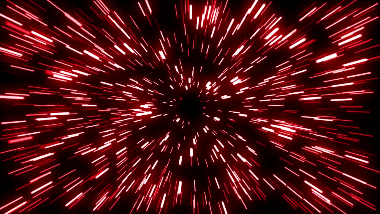 Animation colorful speed lines effect isolate on black background.