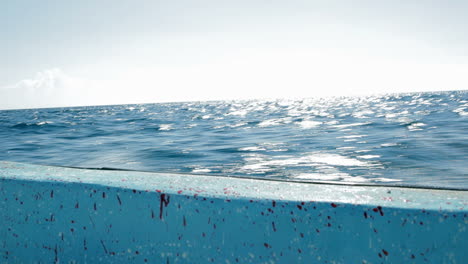 fast sailing on a motor boat in open sea