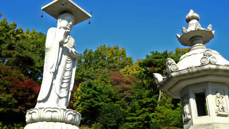 templo de bongeunsa marca de tierra de seúl en la ciudad de corea