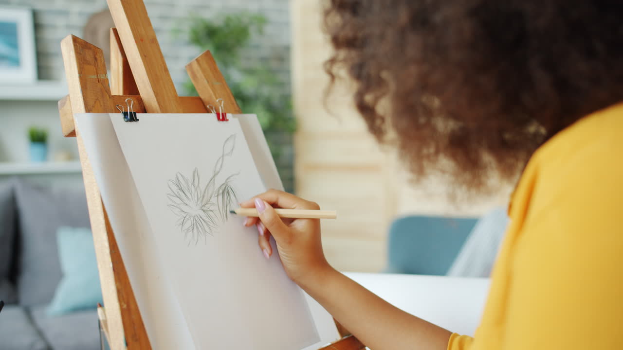 Woman Drawing a Flower