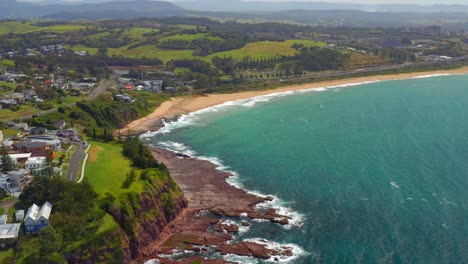 bombo beach reserve - bombo beach with seascape in nsw, australia