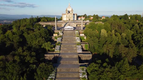 aerial view of the stairs at sameiro, braga portugal