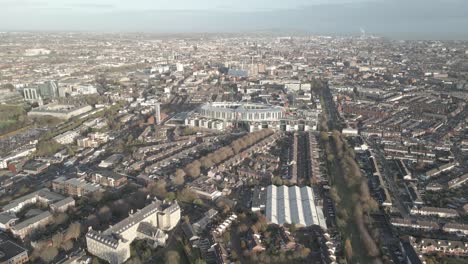 aerial view of new children's hospital building under construction beside st