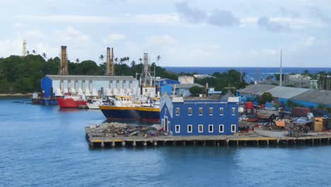 ships moored in taino bay, puerto plata, dominican republic