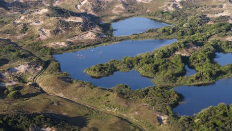 Beautiful-aerial-view-of-the-Dunes-of-Meijendel,-a-nature-reserve-in-the-Netherlands