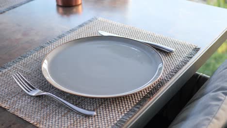 empty place setting on table