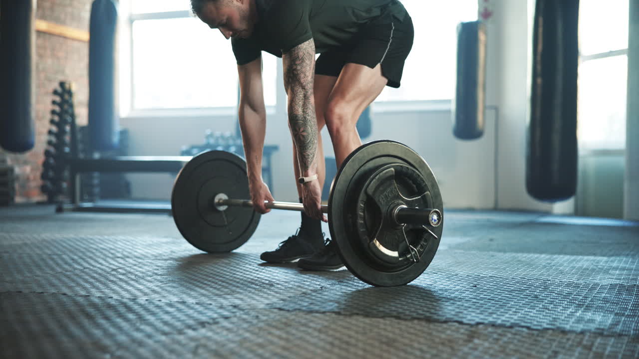 남자, 피트니스 및 웨이트리프팅 바벨