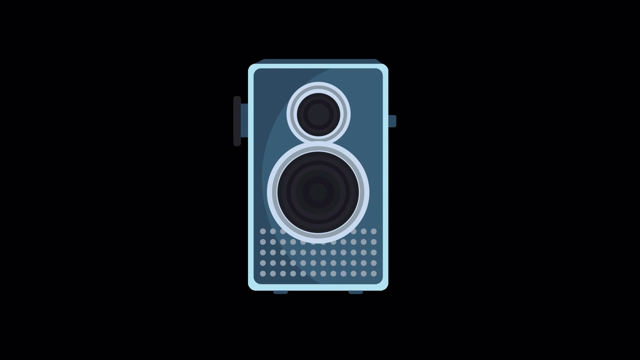 Animated Graphic of a Modern Audio Speaker Appearing and Disappearing