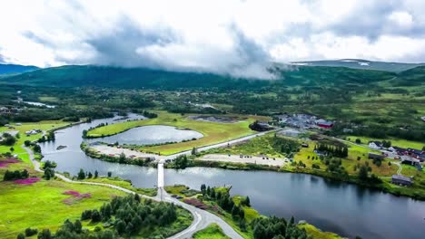 aerial footage beautiful nature norway.