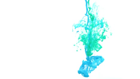 turquoise and blue ink in water