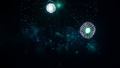 Colorful-Firework-display-at-night-on-sky-background