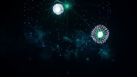 colorful firework display at night on sky background