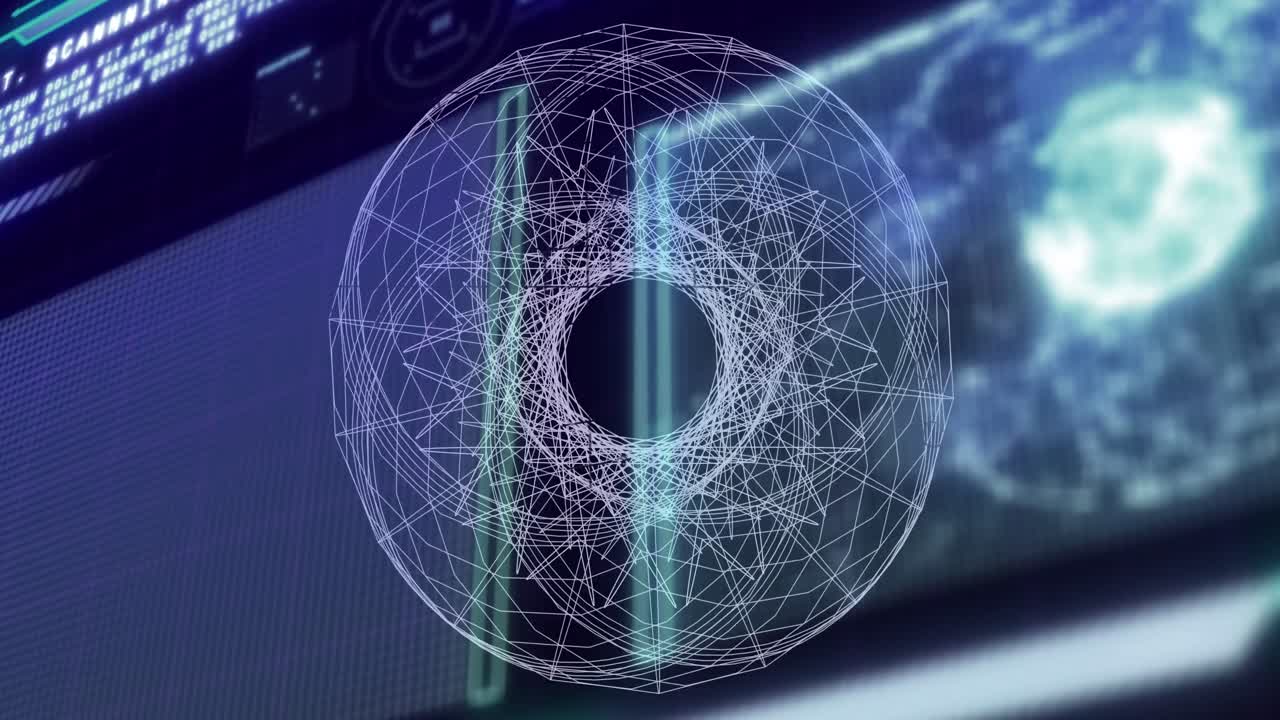 Animation of data processing over circles