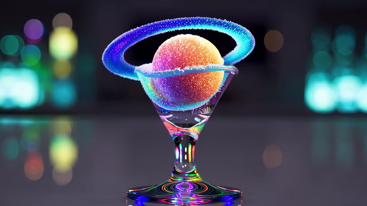 Colorful Abstract Drink with Rings