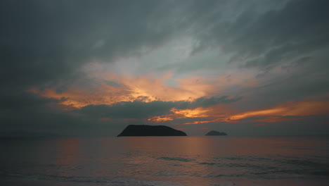 colorful islands view sunset time lapse on the beach