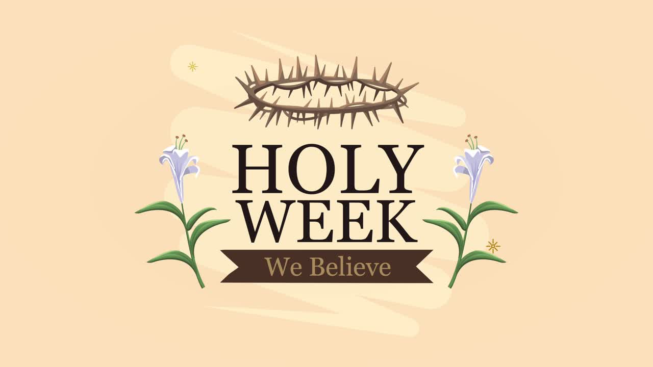 holy week lettering animation with Crown of thorns