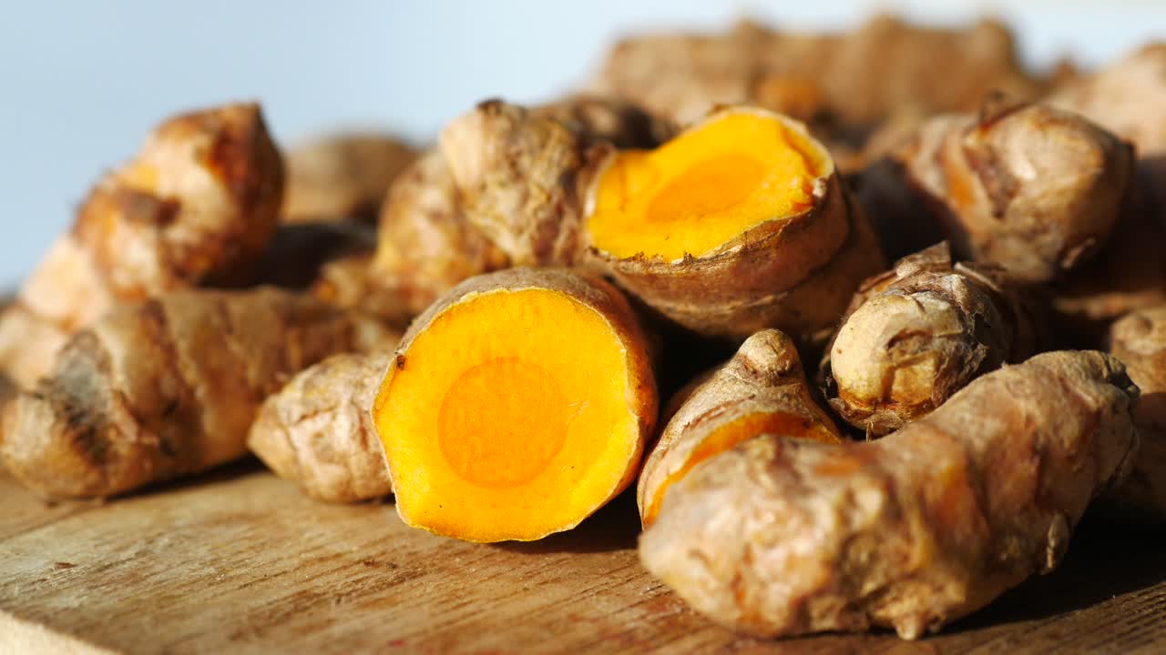 Pile of Fresh Turmeric Roots