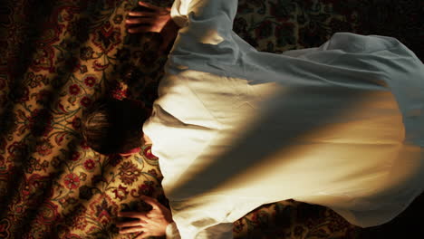Kneeling In Prayer On The Mat For Ramadan