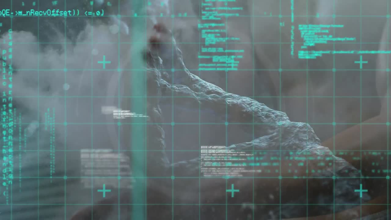 Animation of dna strand spinning and medical data processing