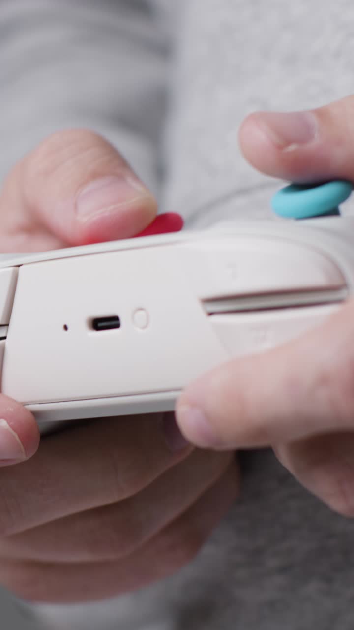 Vertical Video Front On Close Up Shot Hands Man Playing Video Game Controller 2