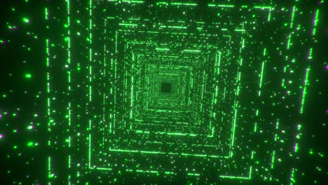 abstract glowing green tunnel