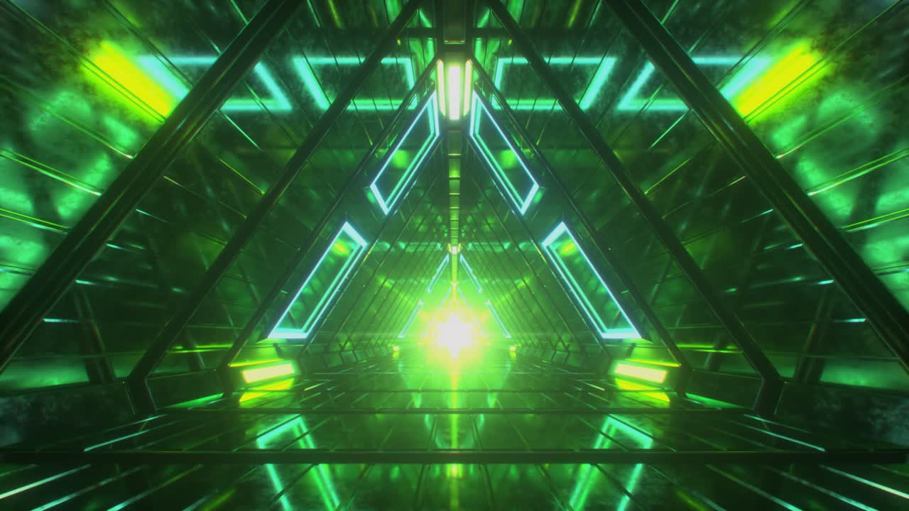 tunnel al neon verde futuristico