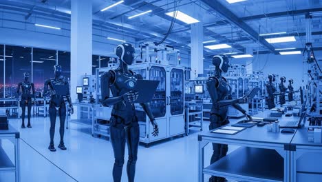 innovative robotics in a high-tech manufacturing facility: advanced automation and intelligent systems enhance productivity in modern industrial environments