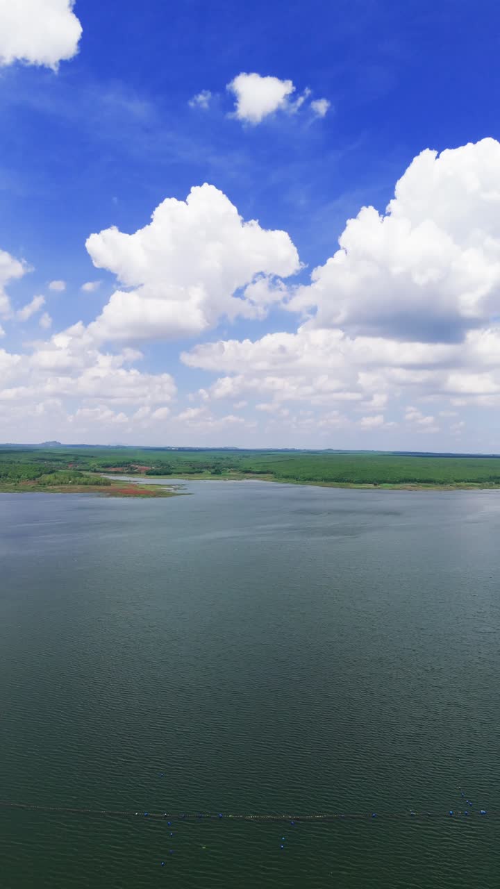 Aerial View Dolly of the Lake in Dong Nai.