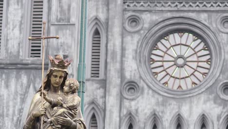 statue of mary and jesus at cathedral